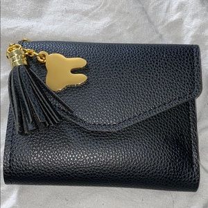 Dental black leather wallet